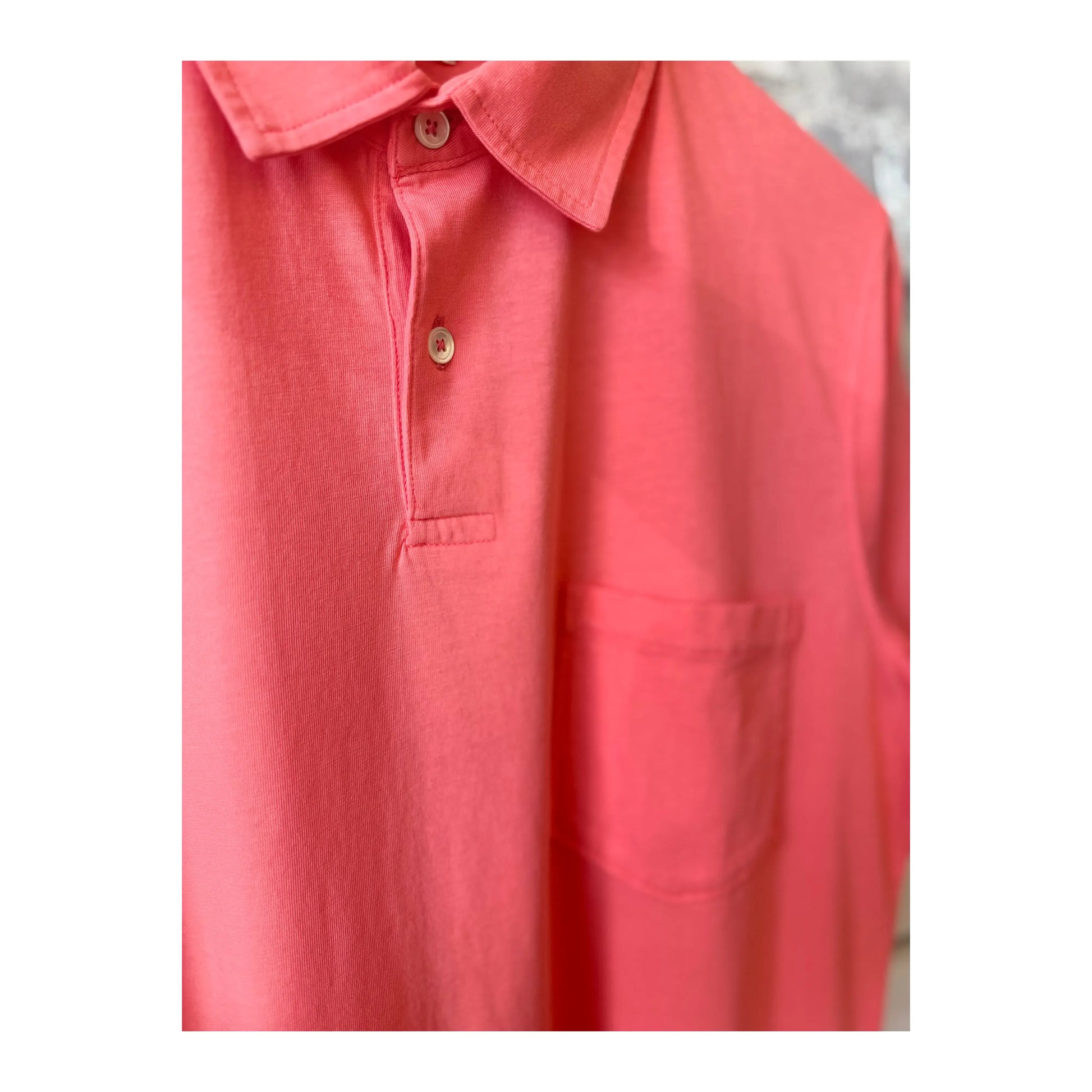 SS Cotton Jersey Polo - Faded Coral - DUNE + SALT