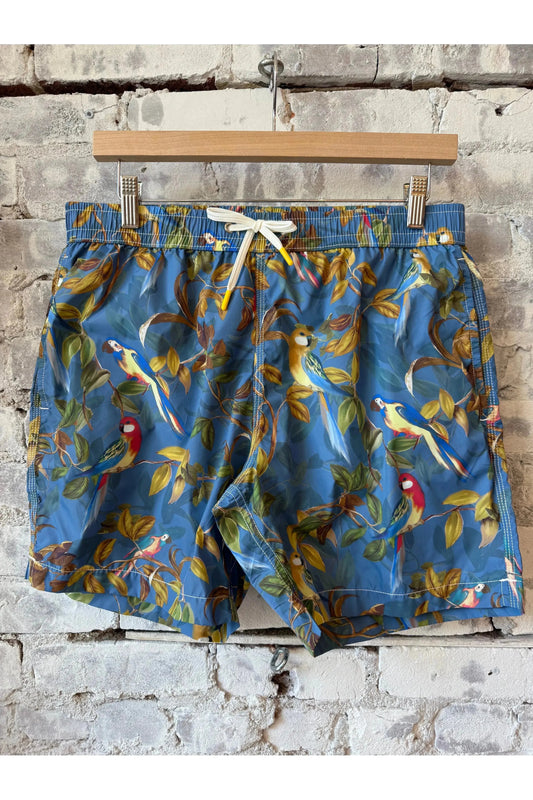 Printed Swim Trunks - Blue Parrot - DUNE + SALT
