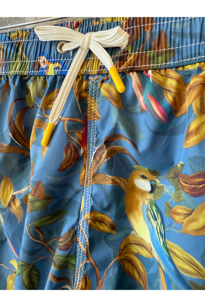 Printed Swim Trunks - Blue Parrot - DUNE + SALT