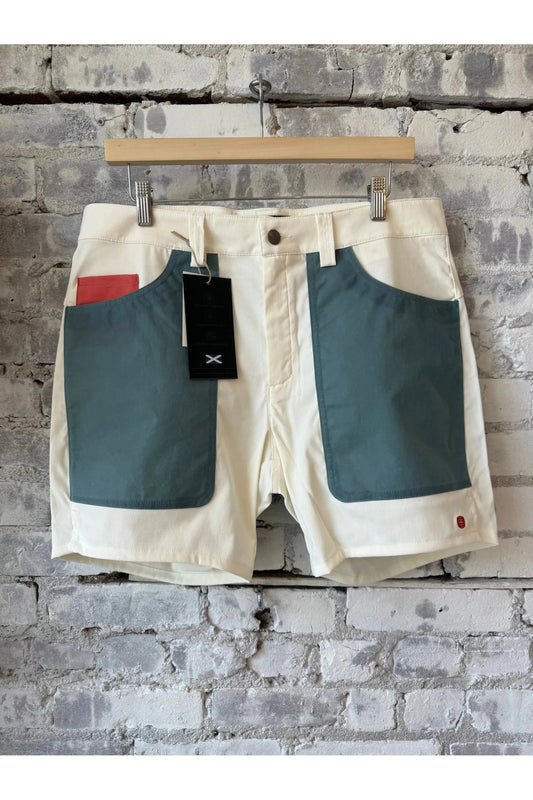 Men's 7incher Field Short - Off-White/Stormy Blue - DUNE + SALT