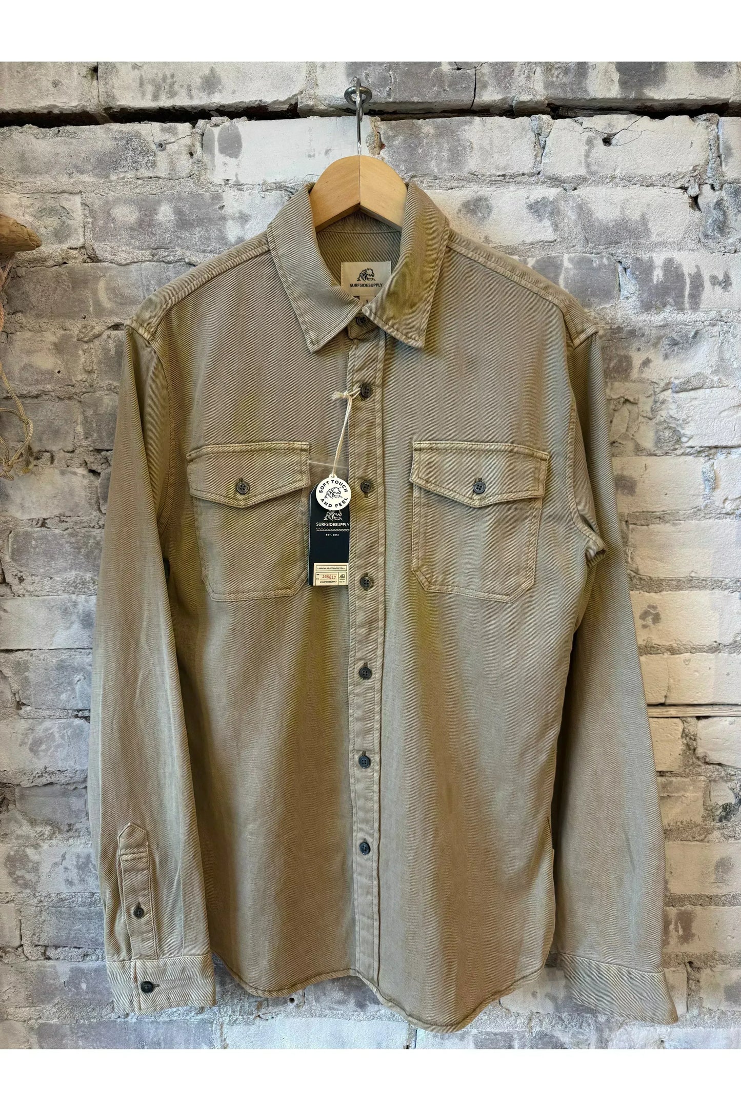 Jeb L/S Two-Pocket Garment-Dyed Shirt - Chinchilla - DUNE + SALT