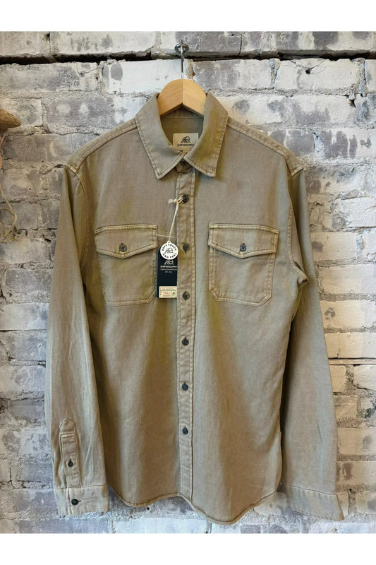 Jeb L/S Two-Pocket Garment-Dyed Shirt - Chinchilla - DUNE + SALT