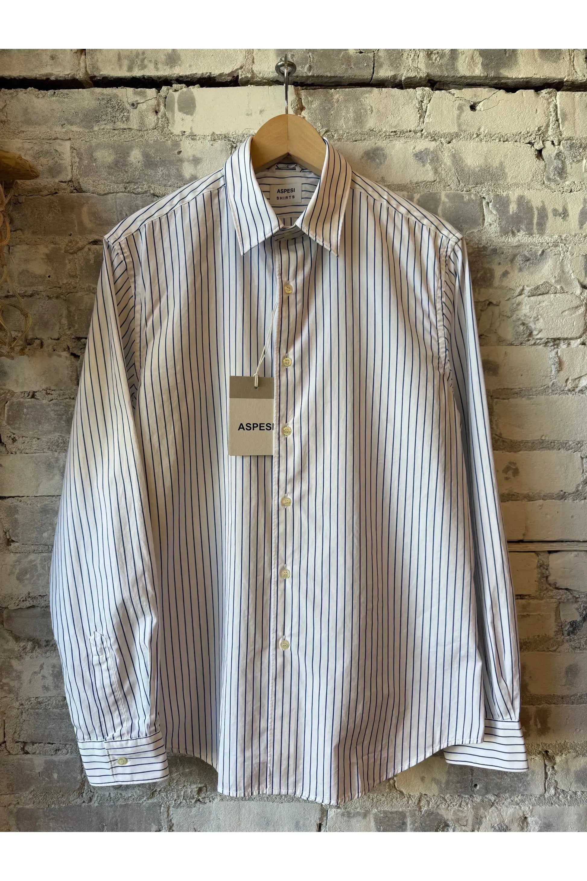 Comma Poplin Shirt - Bold Navy Stripe - DUNE + SALT