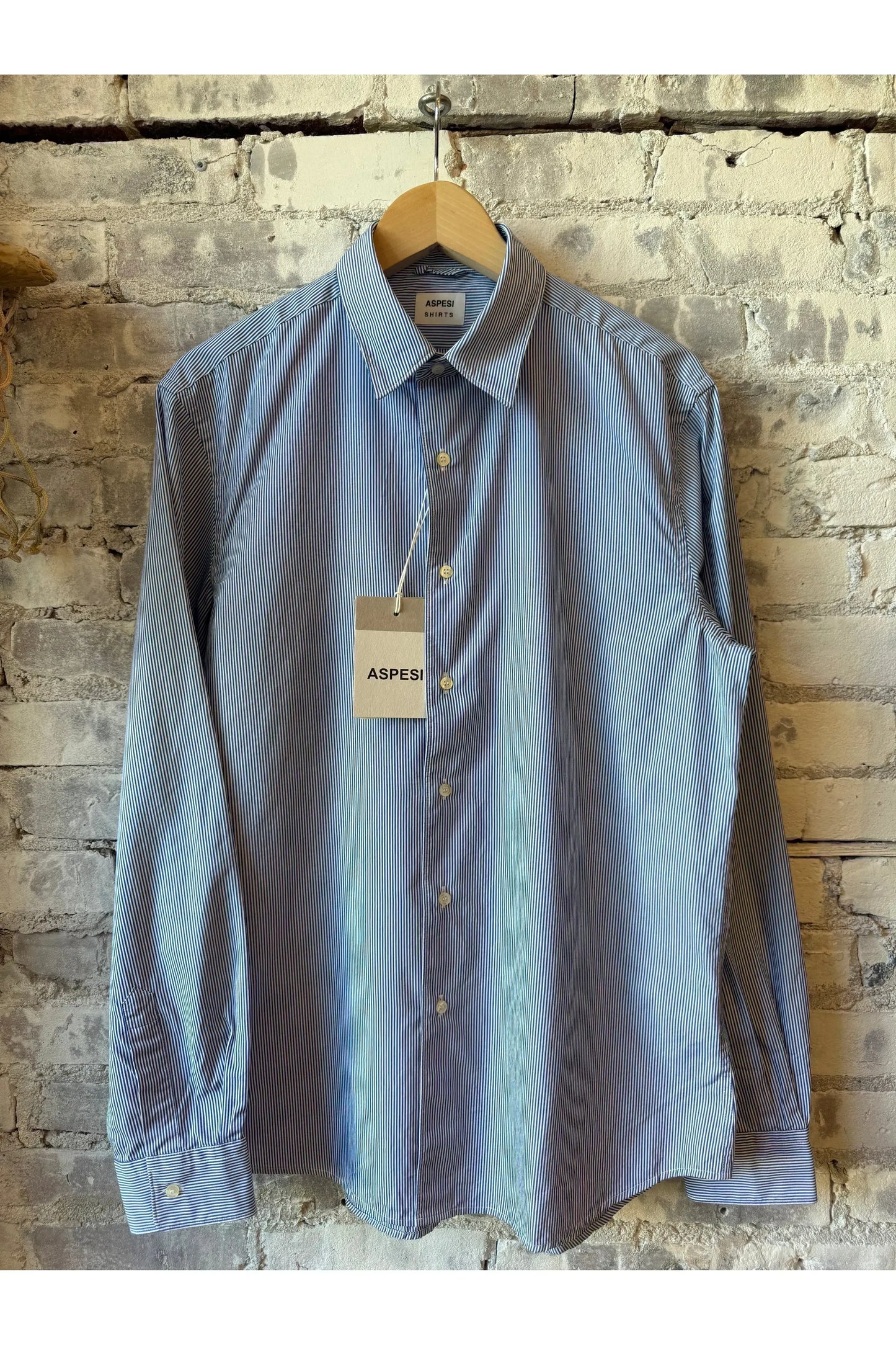 Comma Poplin Shirt - Micro Blue Stripe - DUNE + SALT