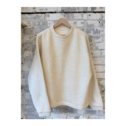 L/S Cotton Tencel Brushed Fleece Crew - Oat - DUNE + SALT