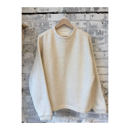L/S Cotton Tencel Brushed Fleece Crew - Oat - DUNE + SALT