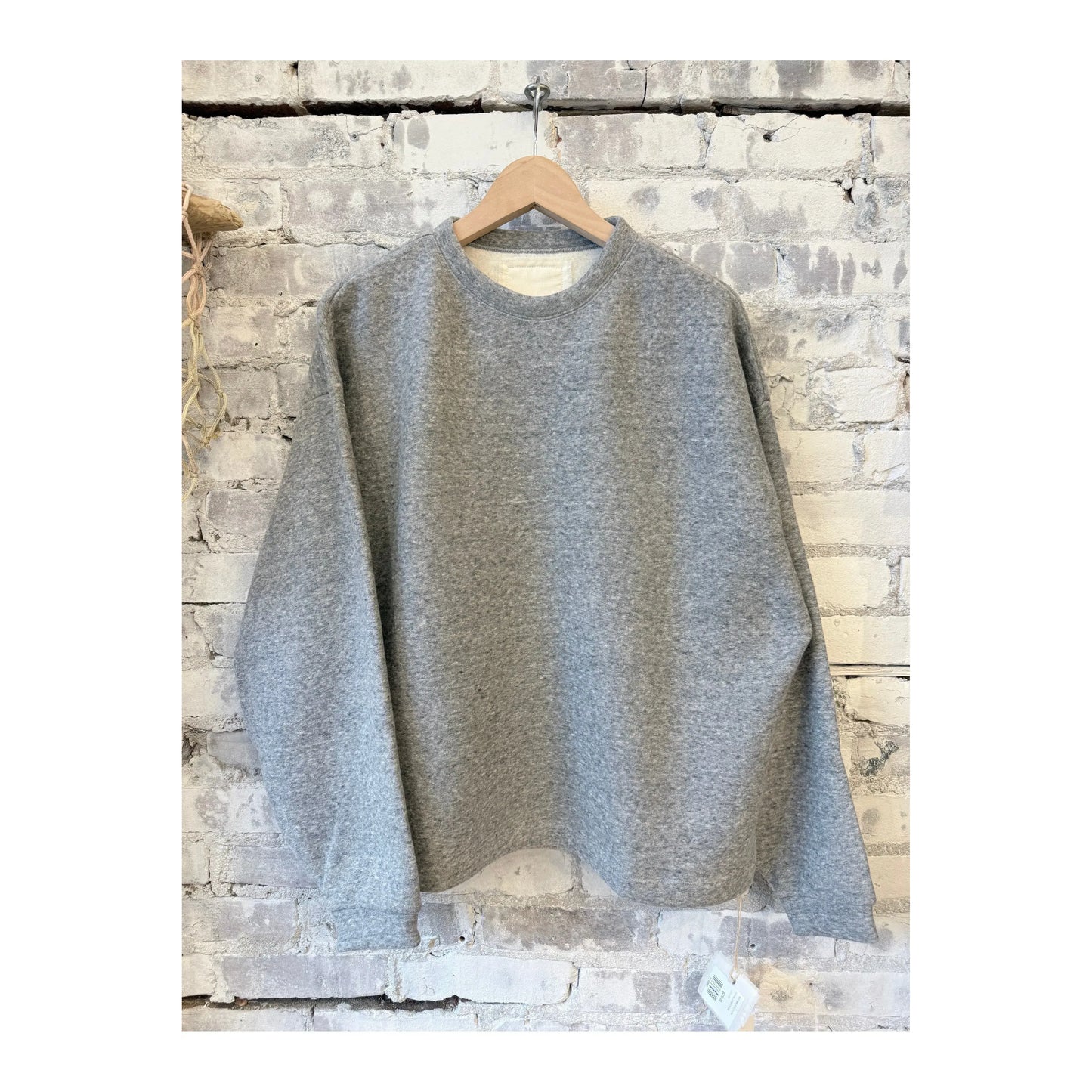 L/S Cotton Tencel Brushed Fleece Crew - Heather Charcoal - DUNE + SALT