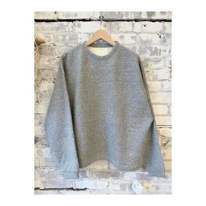 L/S Cotton Tencel Brushed Fleece Crew - Heather Charcoal - DUNE + SALT