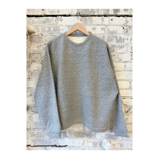 L/S Cotton Tencel Brushed Fleece Crew - Heather Charcoal - DUNE + SALT