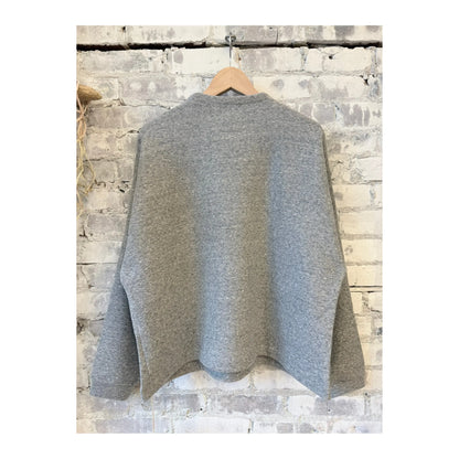 L/S Cotton Tencel Brushed Fleece Crew - Heather Charcoal - DUNE + SALT