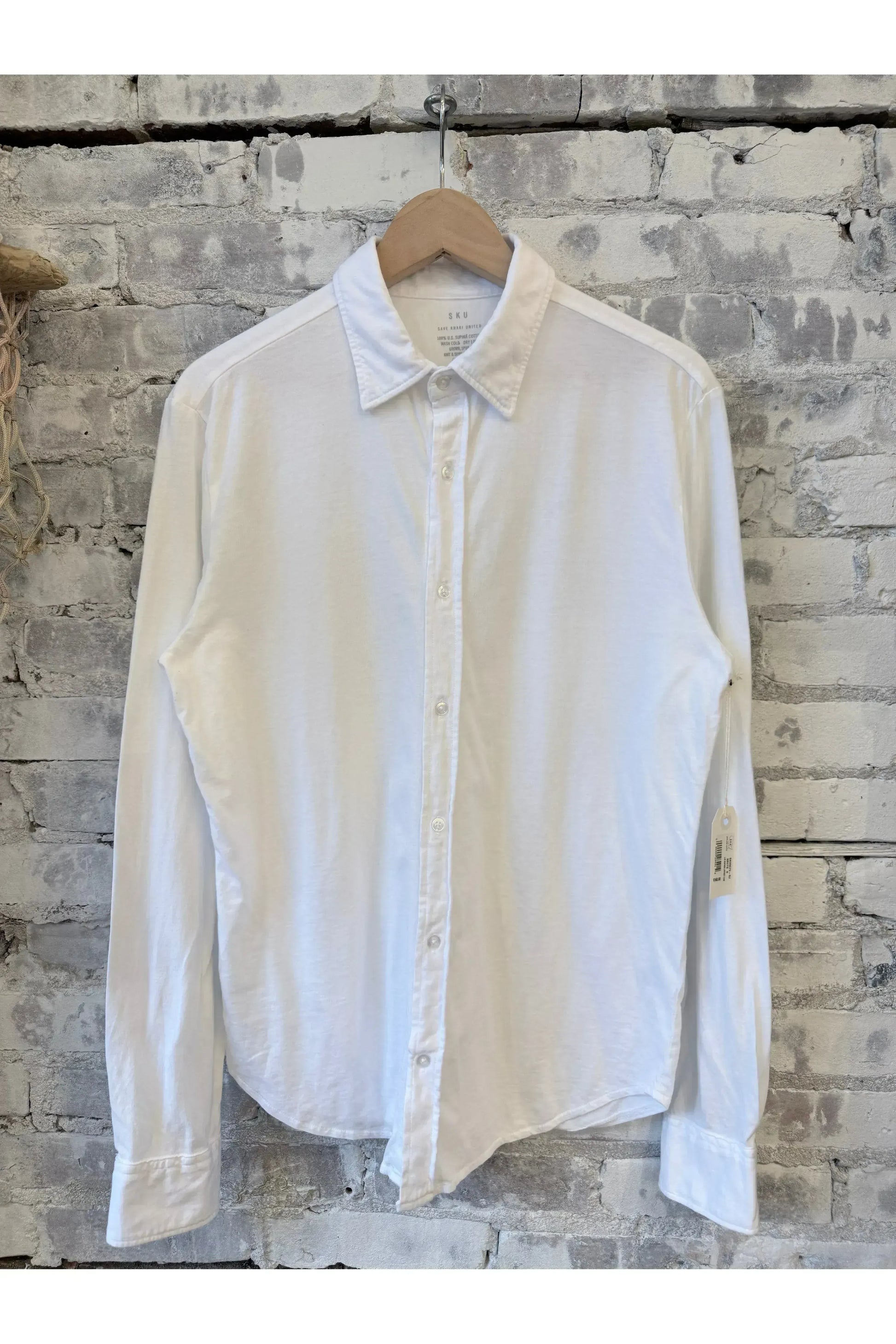 L/S Supima Jersey Easy Shirt - White - DUNE + SALT