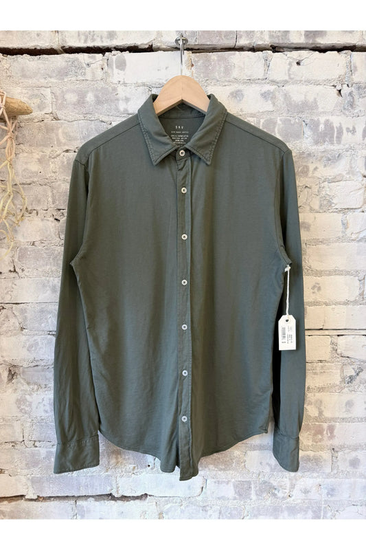 L/S Supima Jersey Easy Shirt - Basil - DUNE + SALT