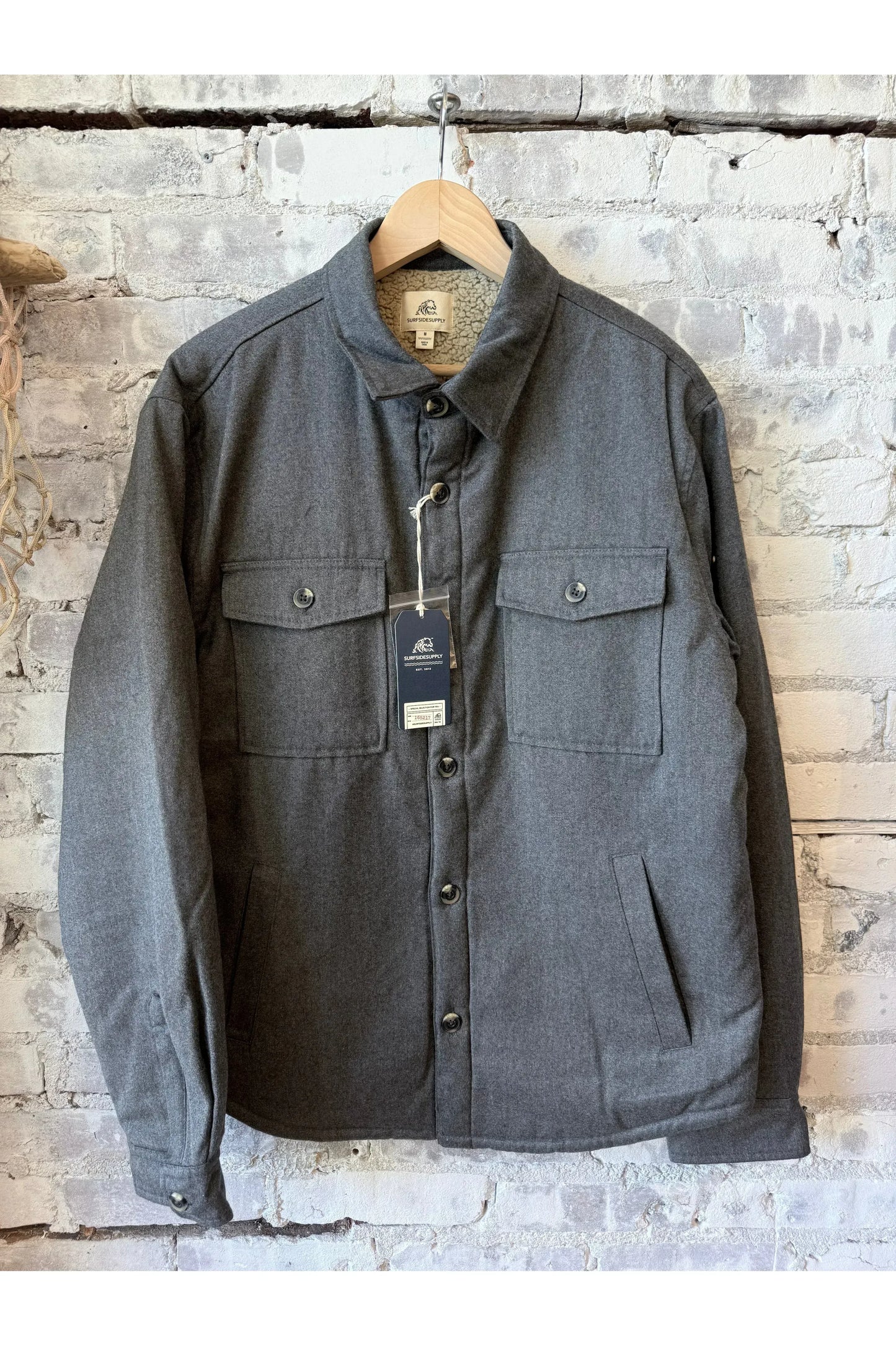 Skip Sherpa Shirt Jacket - Charcoal Heather - DUNE + SALT