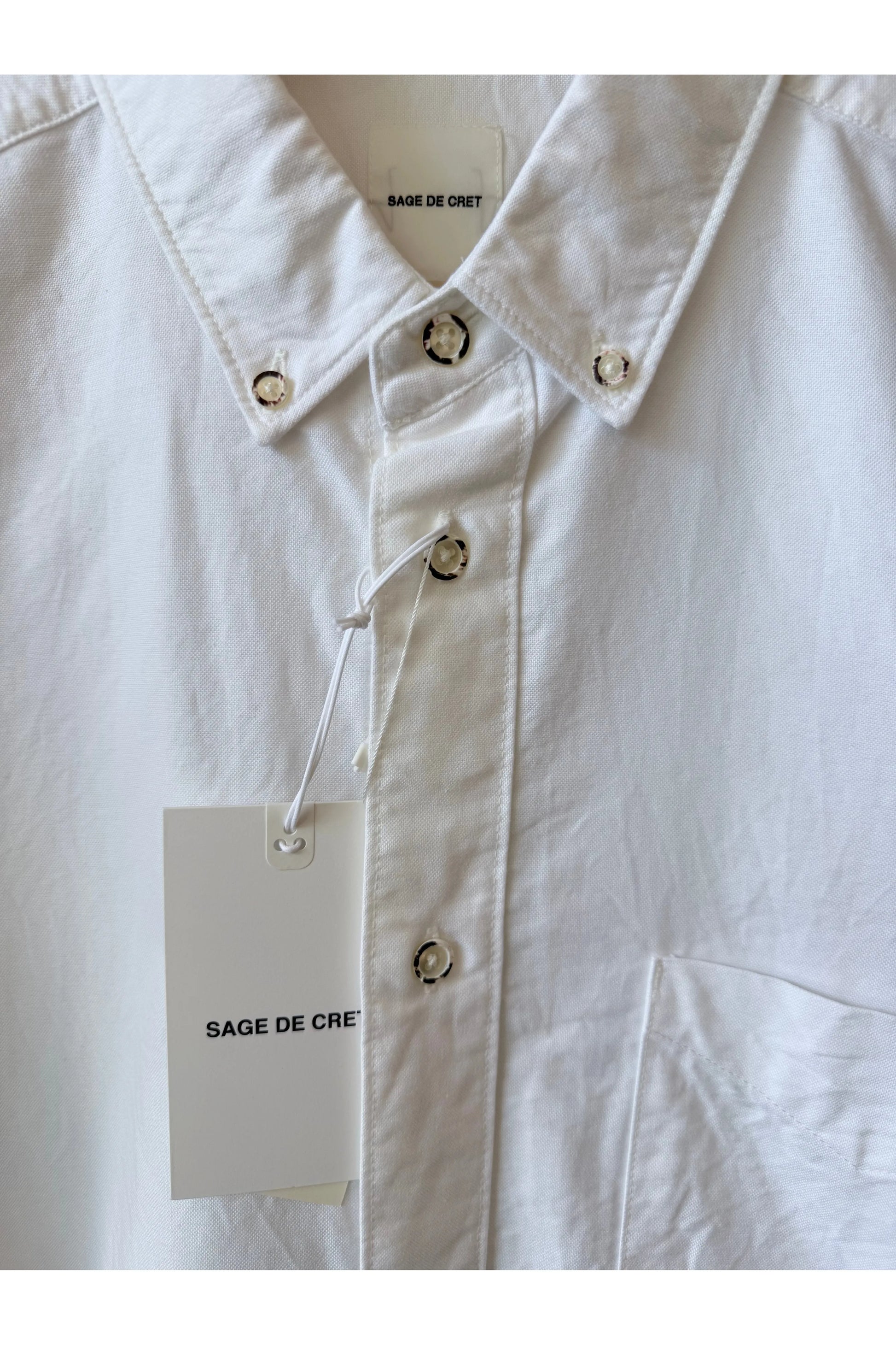Heavy Oxford Short Point Collar Shirt - Off White - DUNE + SALT