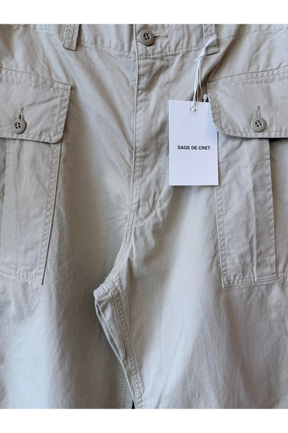 Wide Chino Cloth Cargo Pant - Beige - DUNE + SALT