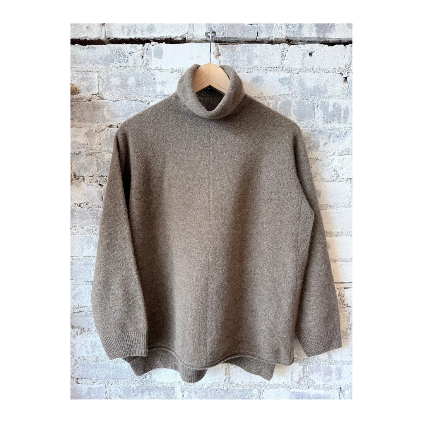 Fine Wool Turtleneck Pullover - Brown - DUNE + SALT