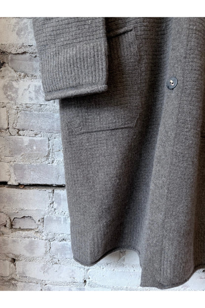 Cashmere/Wool Cardigan Coat - Greige - DUNE + SALT