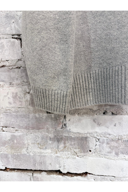 L/S Merino Jersey Knit Crew - Heather Grey - DUNE + SALT