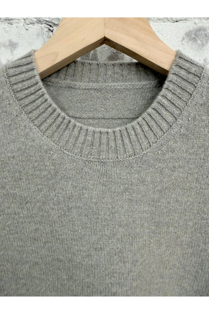 L/S Merino Jersey Knit Crew - Heather Grey - DUNE + SALT