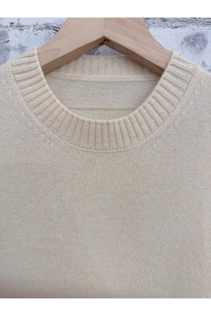 L/S Merino Jersey Knit Crew - Natural - DUNE + SALT