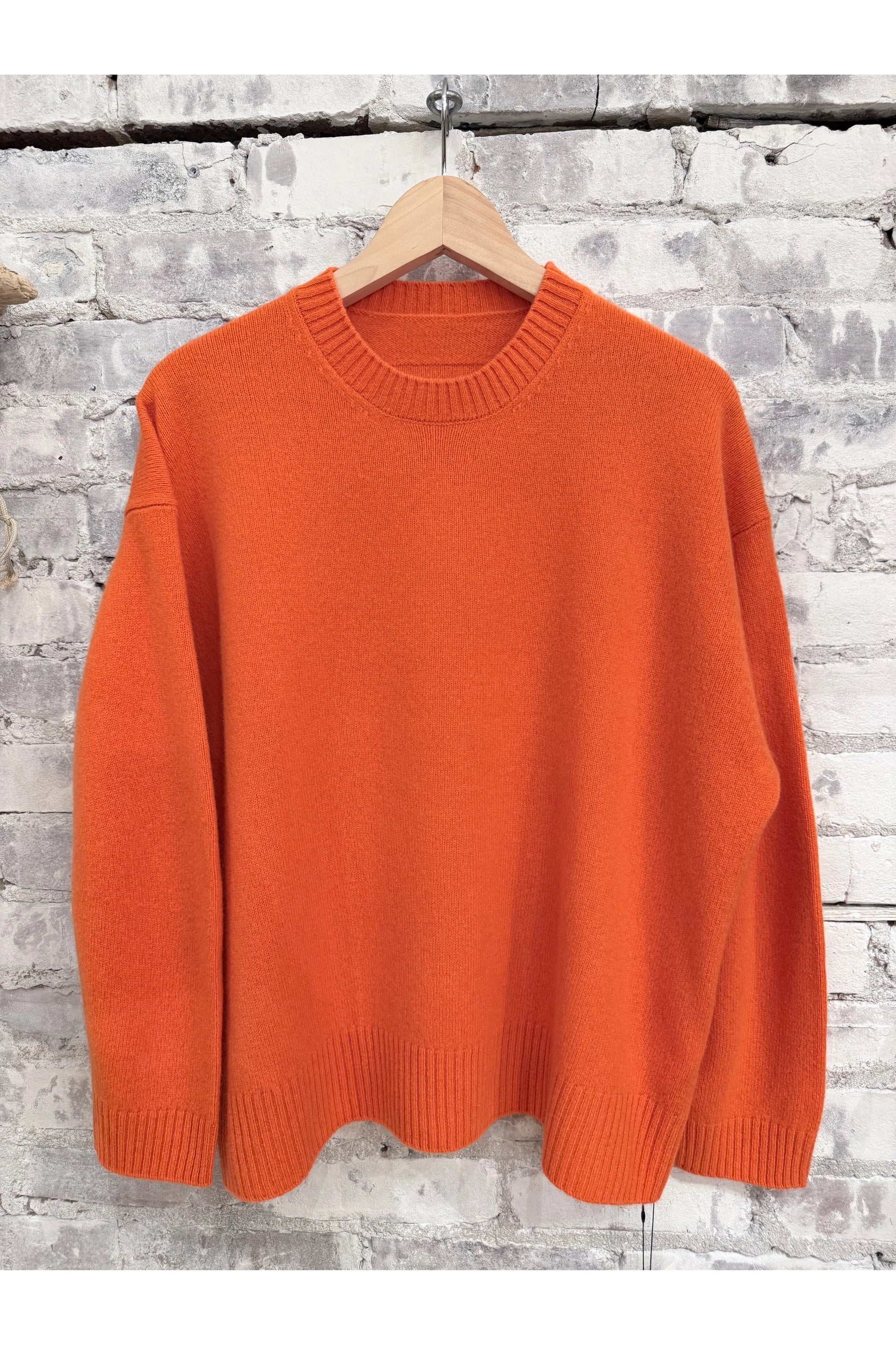 L/S Merino Jersey Knit Crew - Vermilion - DUNE + SALT