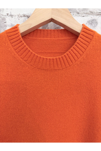 L/S Merino Jersey Knit Crew - Vermilion - DUNE + SALT
