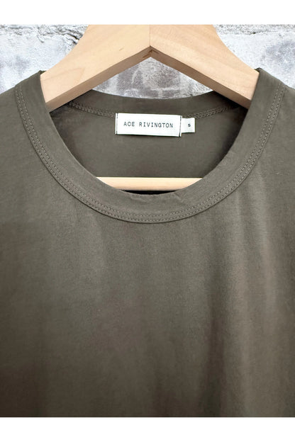 Supima SS Crewneck Tee - Military - DUNE + SALT