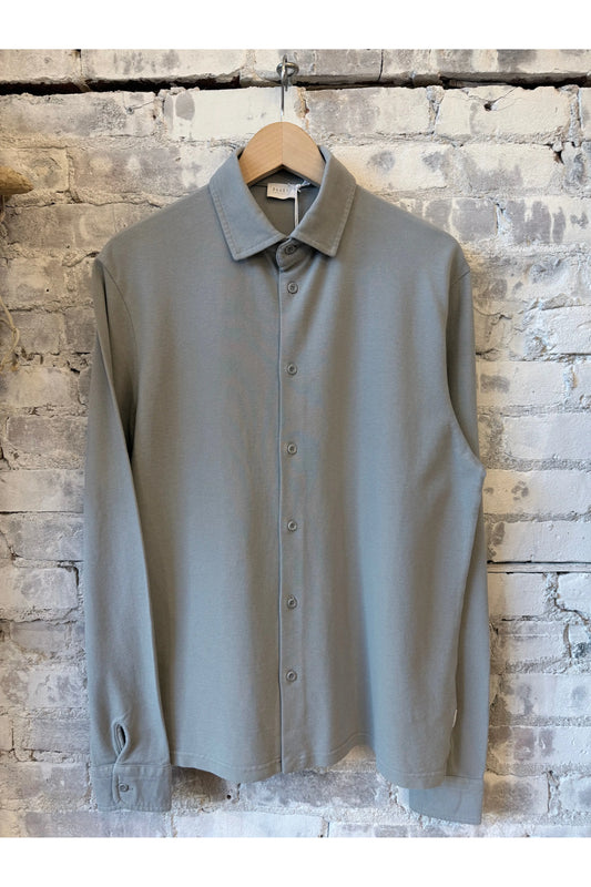 Piqué Slim Collar Shirt - Grey - DUNE + SALT