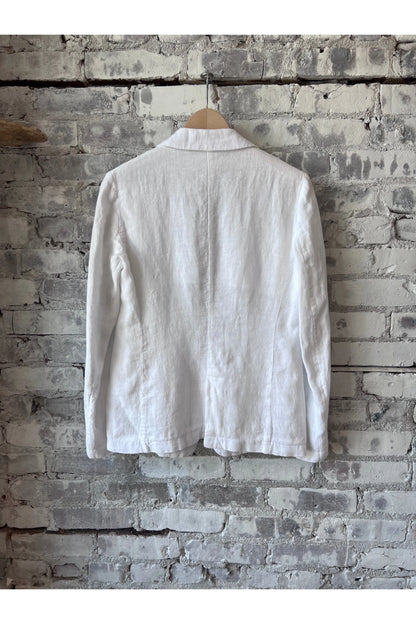 Virna Linen Jacket - White - DUNE + SALT