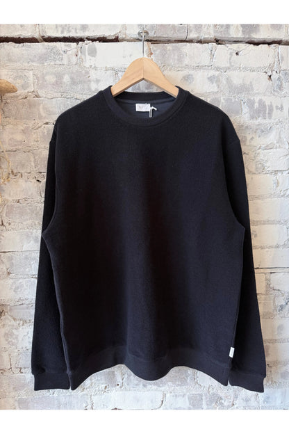 Cotton/Wool Crewneck Jumper - Navy - DUNE + SALT