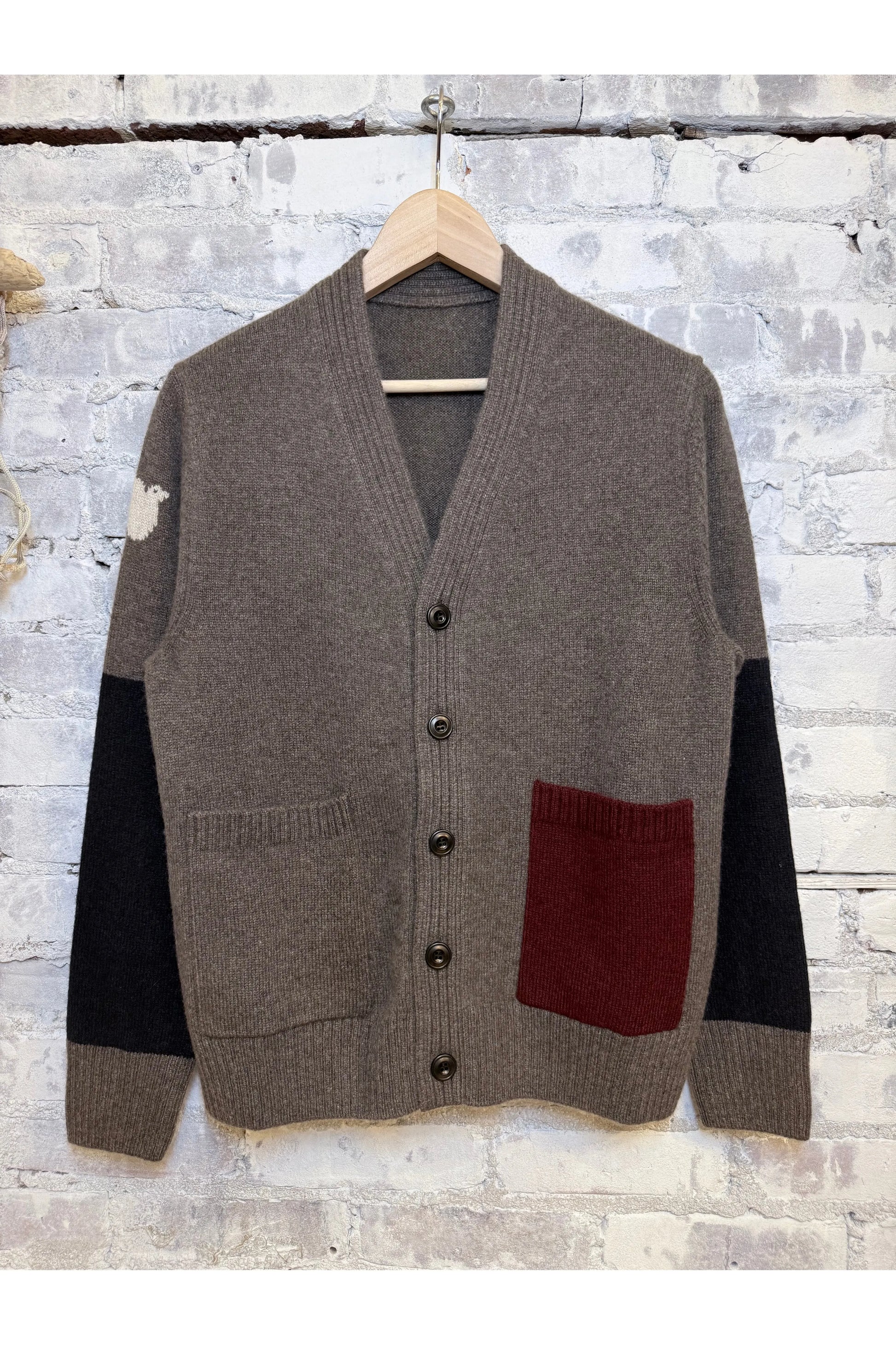 PATCH/POCKET CASHMERE LUX CARDIGAN - Fawn Mix - DUNE + SALT