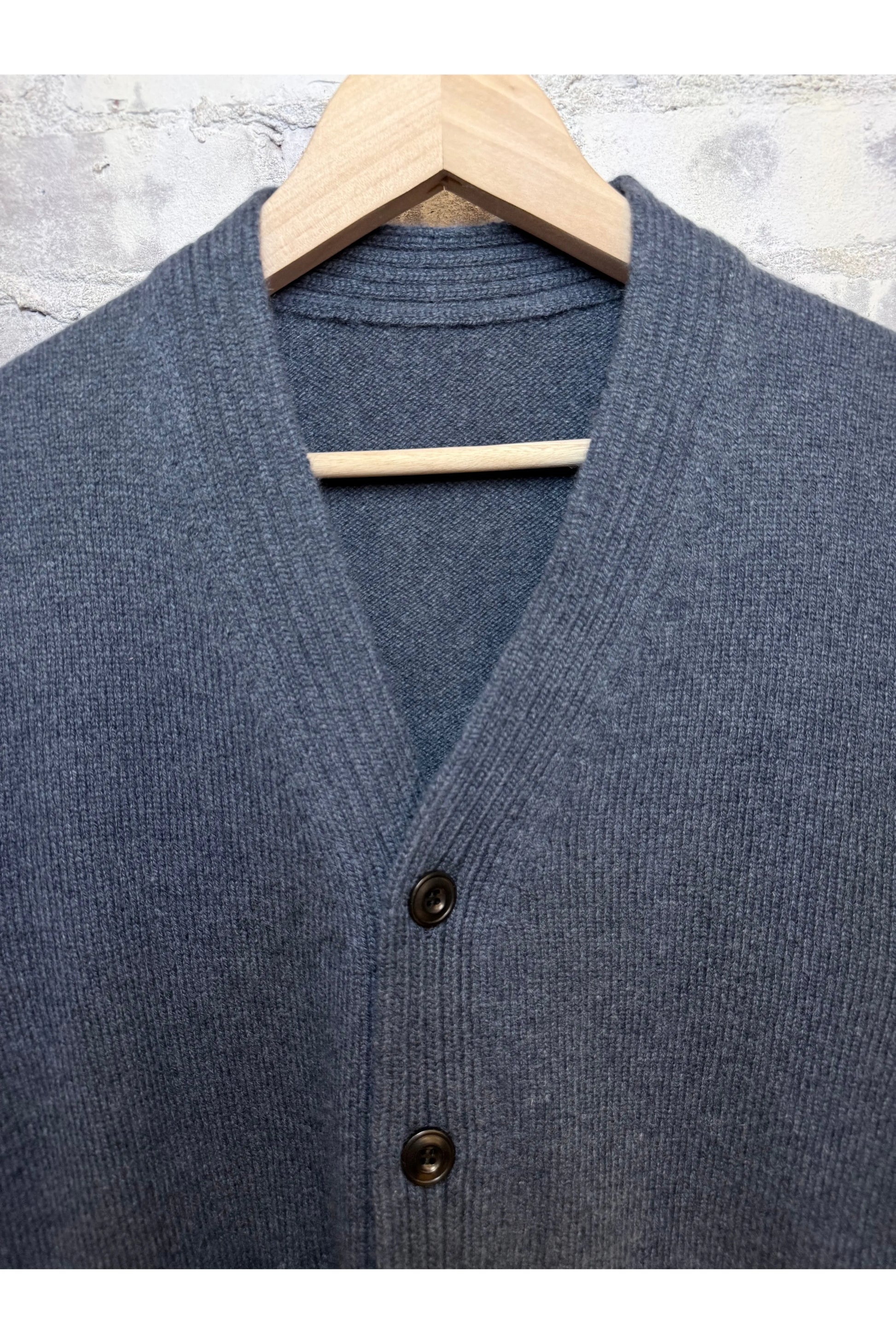 PATCH/POCKET CASHMERE LUX CARDIGAN - MineralBlue Mix - DUNE + SALT