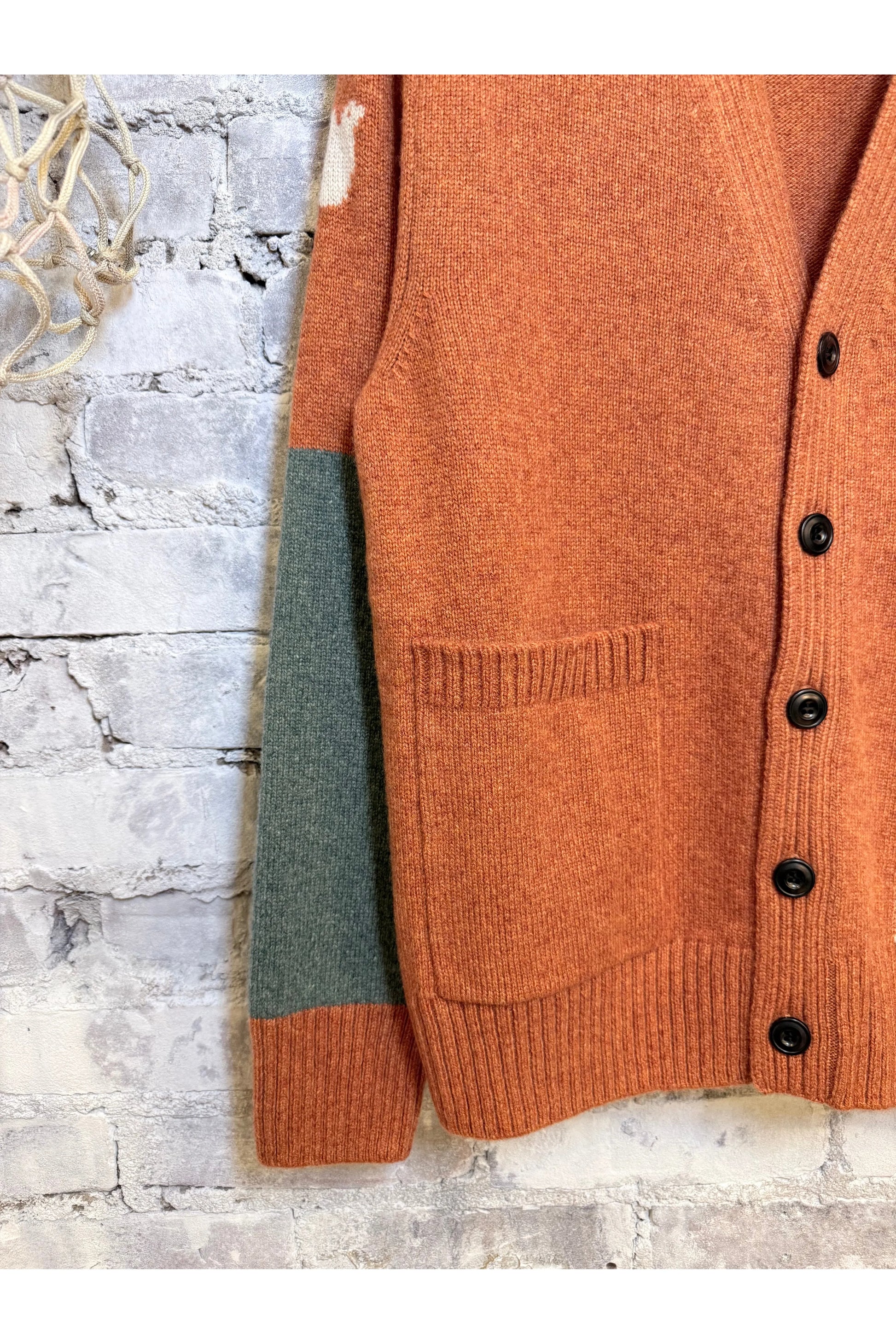 PATCH/POCKET CASHMERE LUX CARDIGAN - Burn Orange Mix - DUNE + SALT