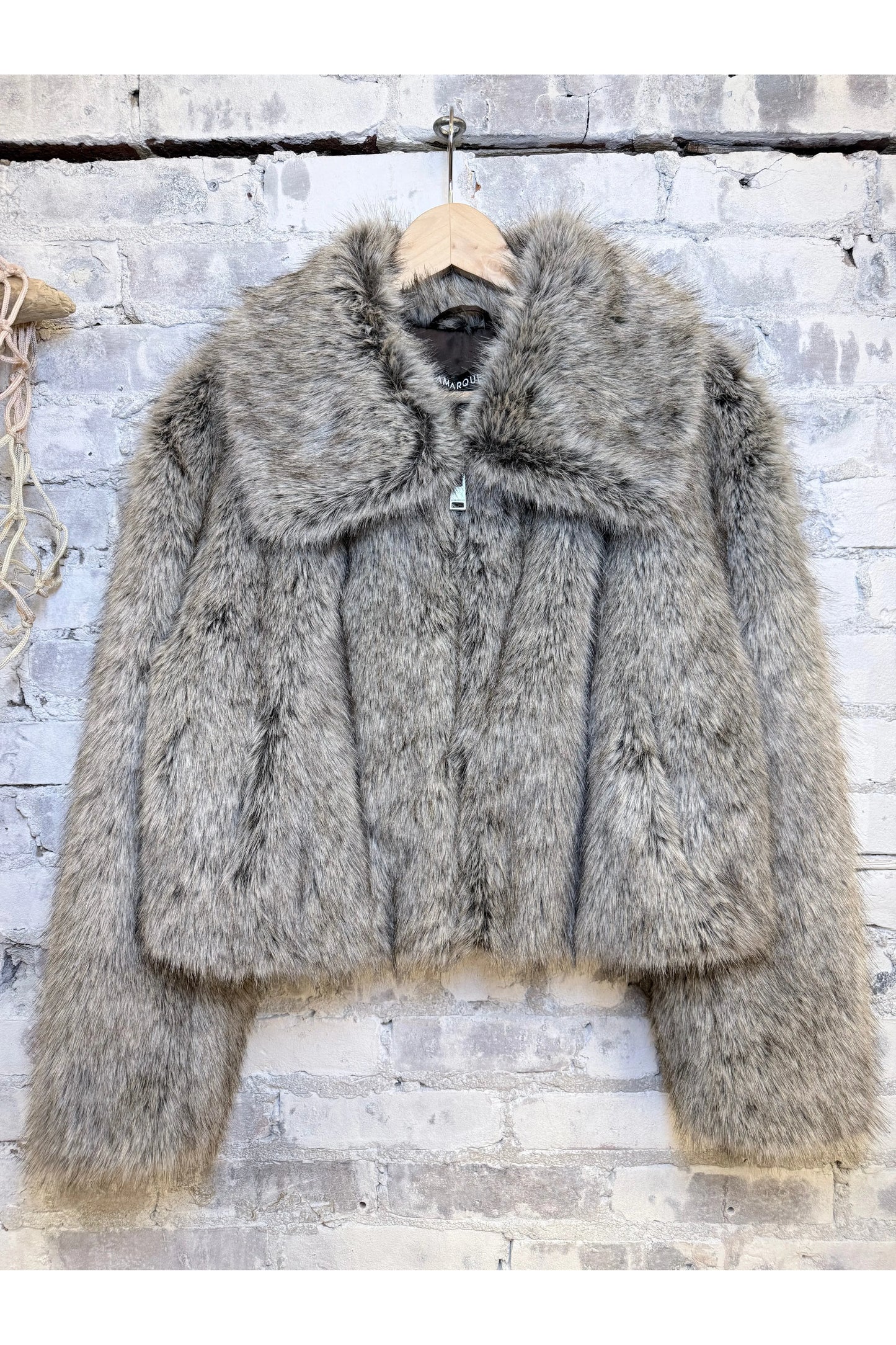 Nova Faux Fur Coat - Wolf