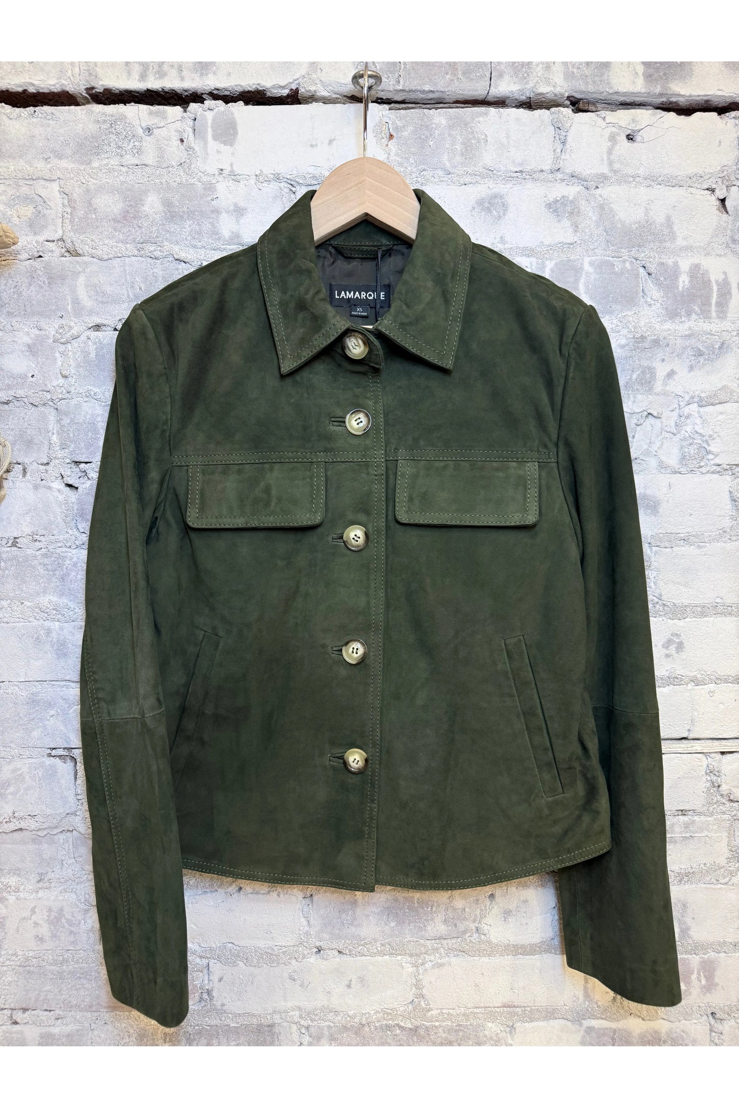 Jolene Suede Jacket - Dark Olive