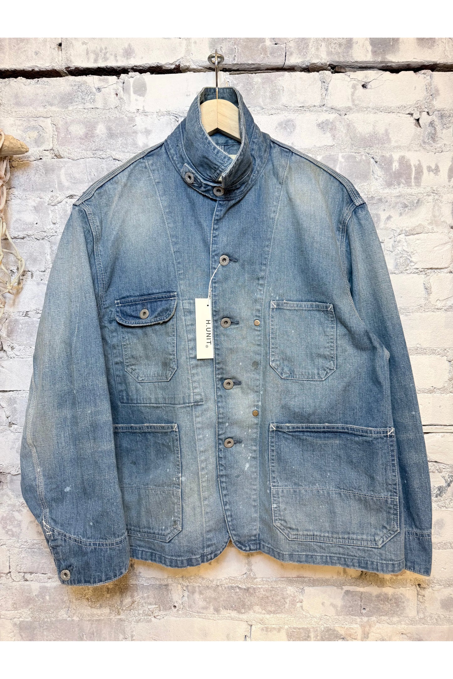 Denim Used-Wash Coveralls - Indigo