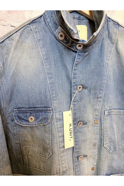 Denim Used-Wash Coveralls - Indigo