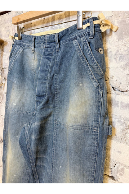 Denim Side Open Painter Pants - Used Wash
