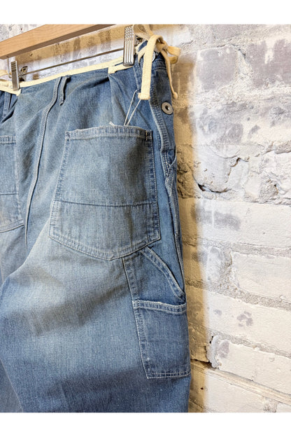 Denim Side Open Painter Pants - Used Wash