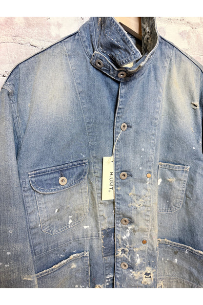 Customized Denim Coverall Jacket - Indigo