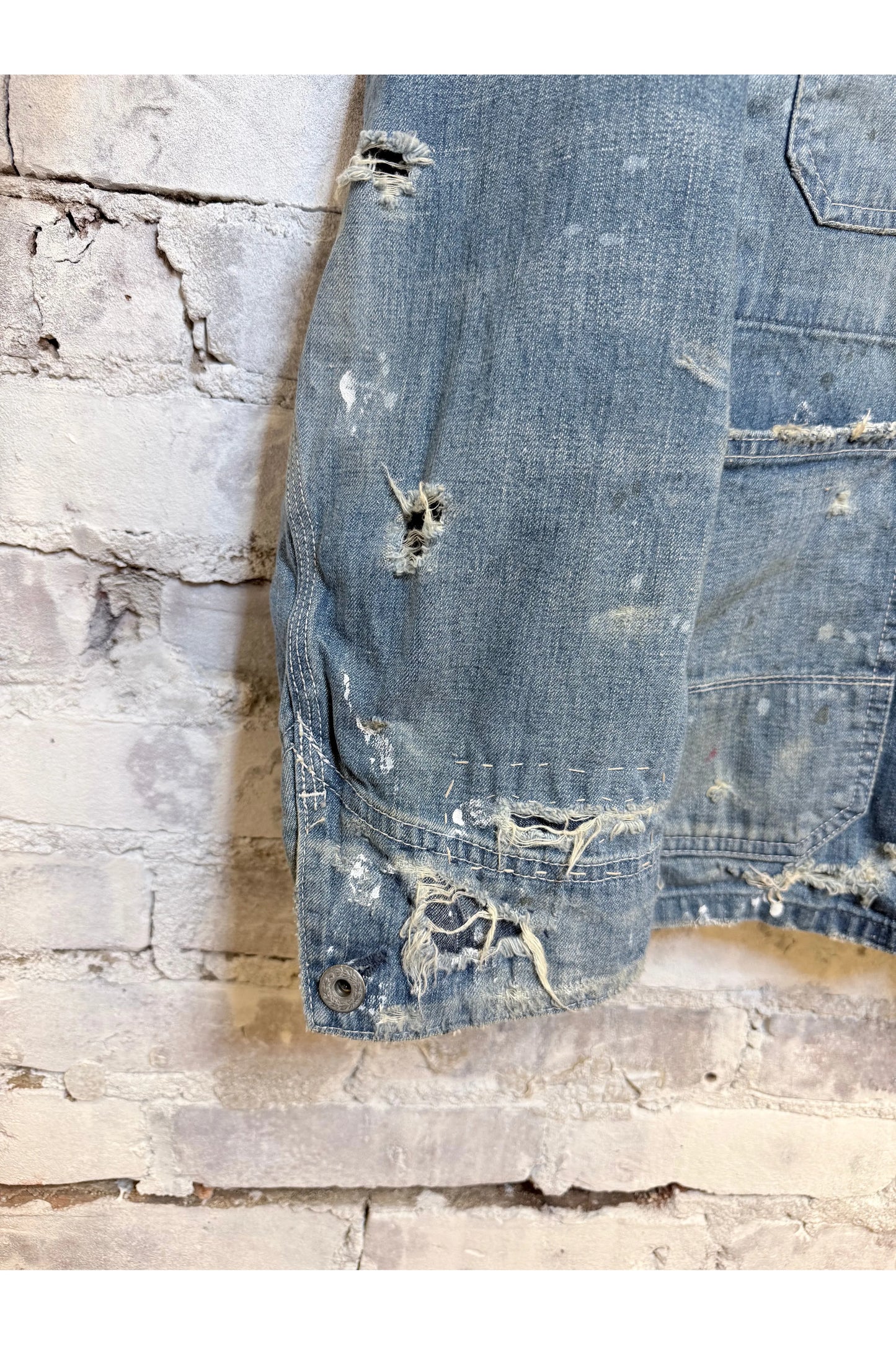 Customized Denim Coverall Jacket - Indigo