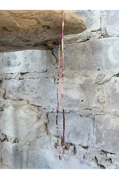 JRN1 Purple Glass Beaded Adjustable Necklace