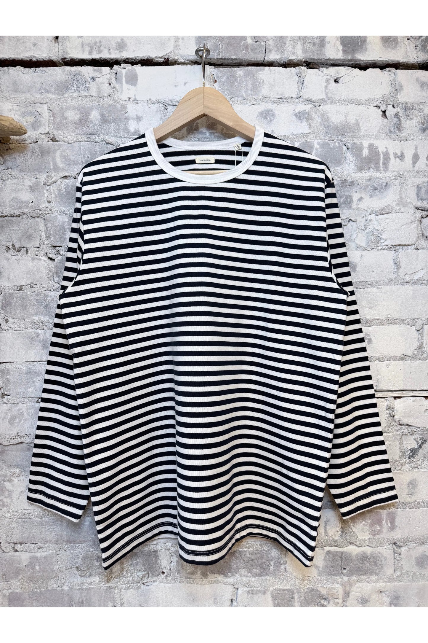 COOLMAX Stripe Jersey L/S Tee - Navy/White