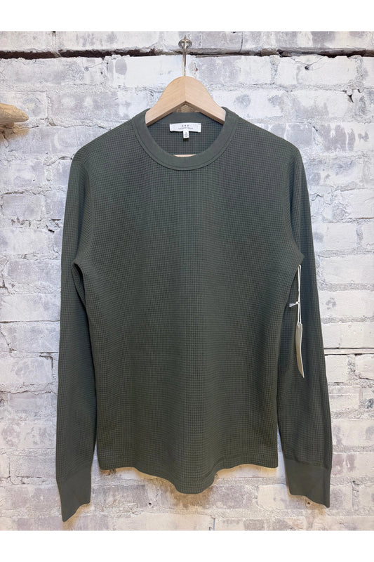 L/S Crew Waffle Tee - Basil