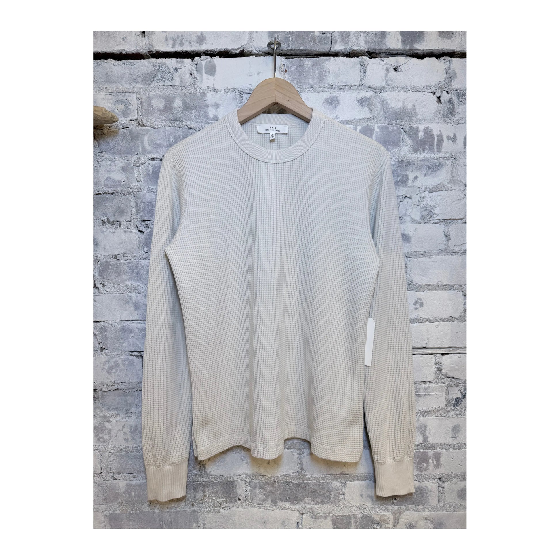 L/S Crew Waffle Tee - Ash - DUNE + SALT