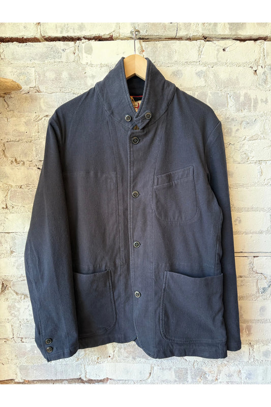 Moleskin Trap Blazer - Dark Navy