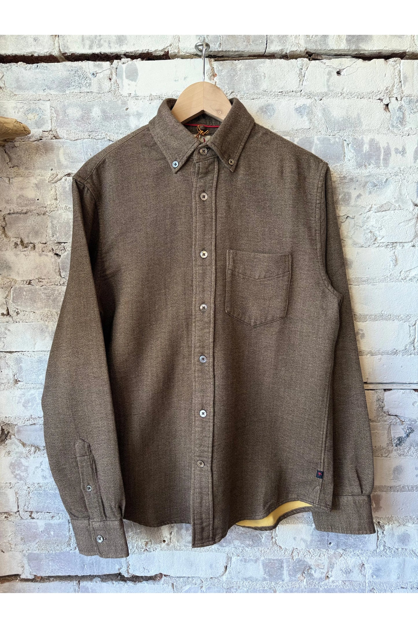 Herringbone Chamois-Lined Flannel - Rustic Brown