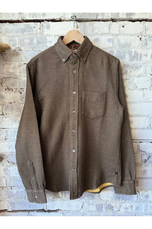 Herringbone Chamois-Lined Flannel - Rustic Brown