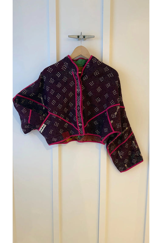 Kaira Cropped Quilted Patchwork Jacket - Assorted Colors