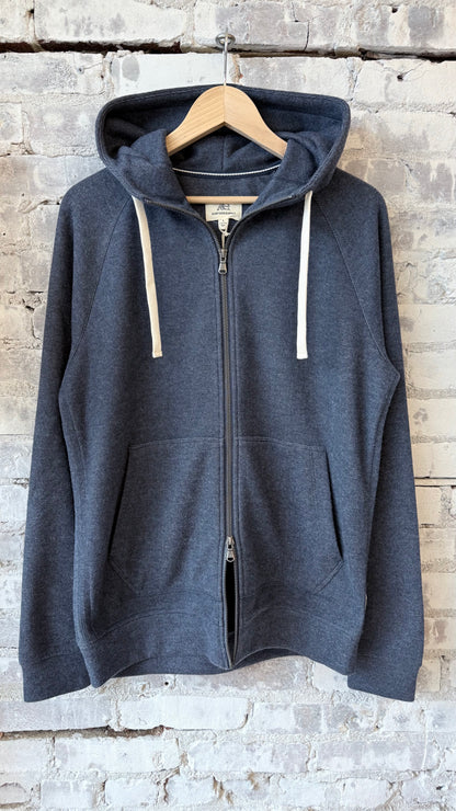 Danny Cashmist Fleece Full-Zip Hoodie - Navy Heather - DUNE + SALT